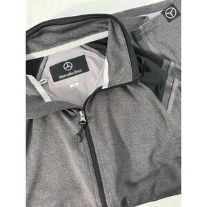 Mercedes Benz Full Zip Light Track Jacket Mens SZ S Grey & Black Zip Pockets‎